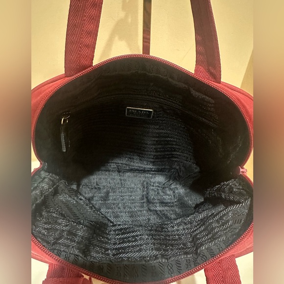 *Reserved for Justine* Prada Maroon Nylon Small Handbag - Picture 8 of 11